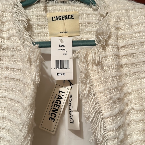 L'AGENCE Angelina Tweed Blazer size 8 New with Tags - Picture 2 of 4